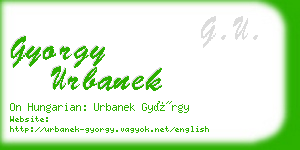 gyorgy urbanek business card